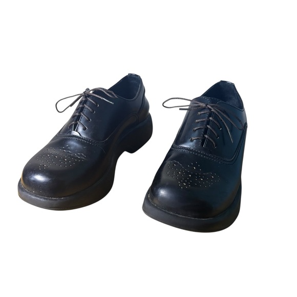 EUC Dansko Jazz Black Leather Platform Oxford Women's Shoes Sz EU 37/US 7 - Picture 1 of 10
